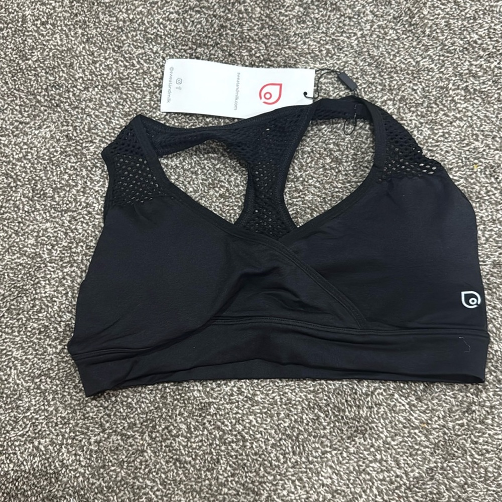 Sweat and milk seamless nursing and pumping bra